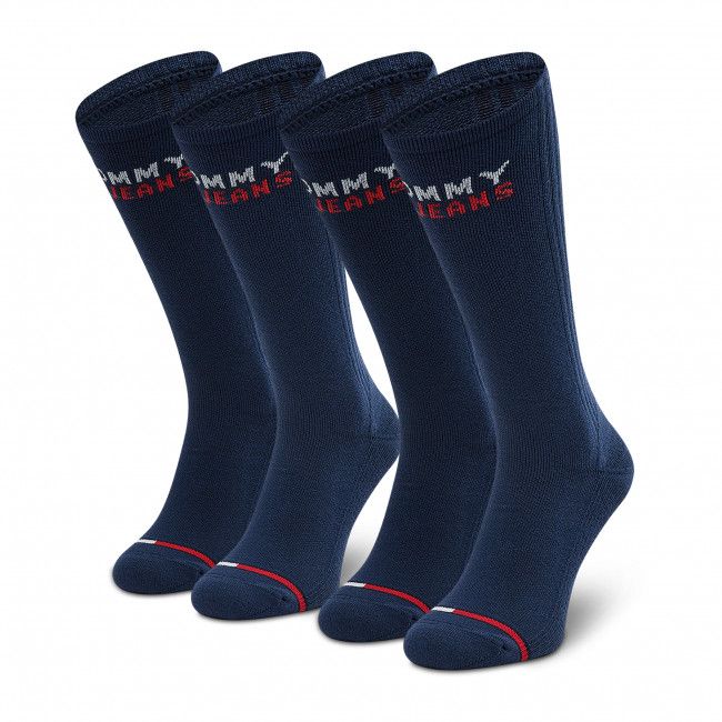 Set di 2 paia di calzini lunghi unisex Tommy Jeans - 701218957 Navy 002