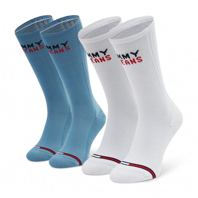 Set di 2 paia di calzini lunghi unisex Tommy Jeans - 701218957 Blue 004