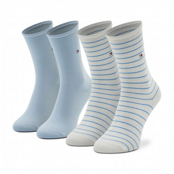 Set di 2 paia di calzini lunghi da donna TOMMY HILFIGER - 100001494 Blue 019