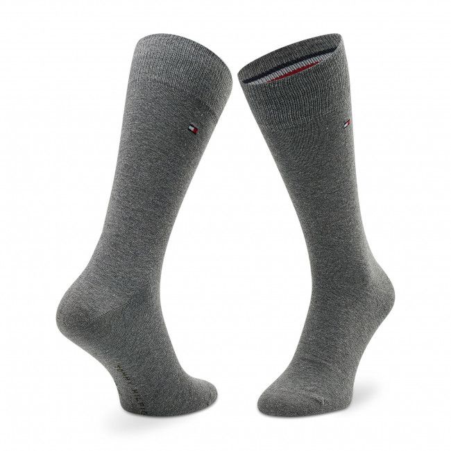 Set di 2 paia di calzini lunghi da uomo Tommy Hilfiger - 100001496 Olive/Grey Melange 023