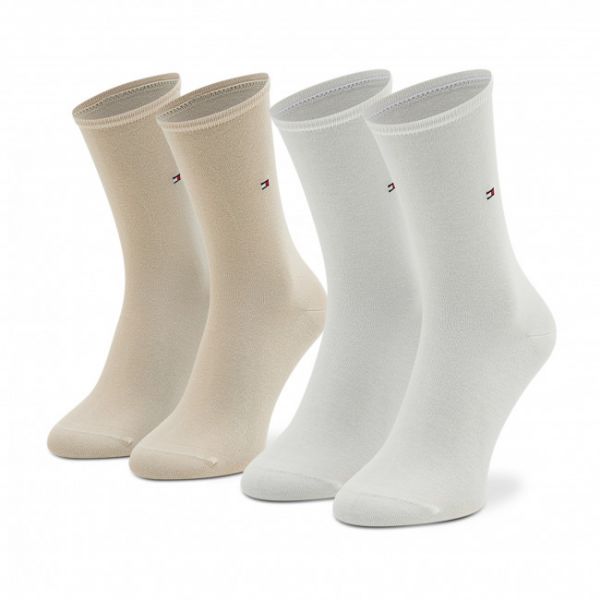 Set di 2 paia di calzini lunghi da donna Tommy Hilfiger - 371221 Beige 084