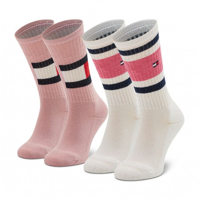 Set di 2 paia di calzini lunghi da bambini Tommy Hilfiger - 394020001 Pink 019