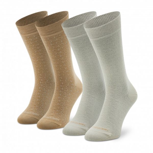 Set di 2 paia di calzini lunghi da uomo Calvin Klein - 701218951 Bronze 002