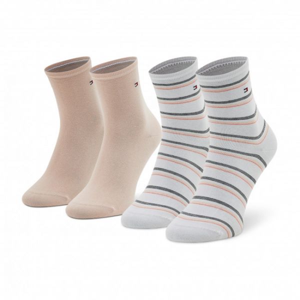 Set di 2 paia di calzini lunghi da donna Tommy Hilfiger - 701218401 Peach 004