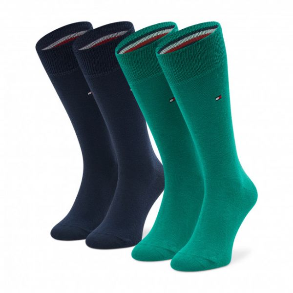 Set di 2 paia di calzini lunghi unisex Tommy Hilfiger - 371111 Green Combo 118