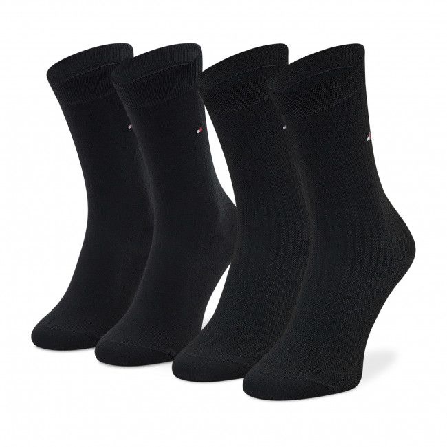 Set di 2 paia di calzini lunghi da donna Tommy Hilfiger - 701220253 Black 002