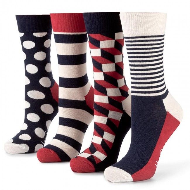 Set di 4 paia di calzini lunghi unisex Happy Socks - XBDO09-6000 Multicolore